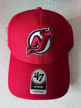 47 Brand New Jersey Devils MVP Adjustable Red Baseball Cap